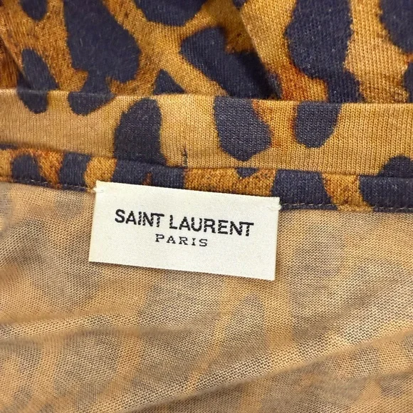 Saint Laurent Brown Leopard Print Boxy T-Shirt - Picture 3 of 5